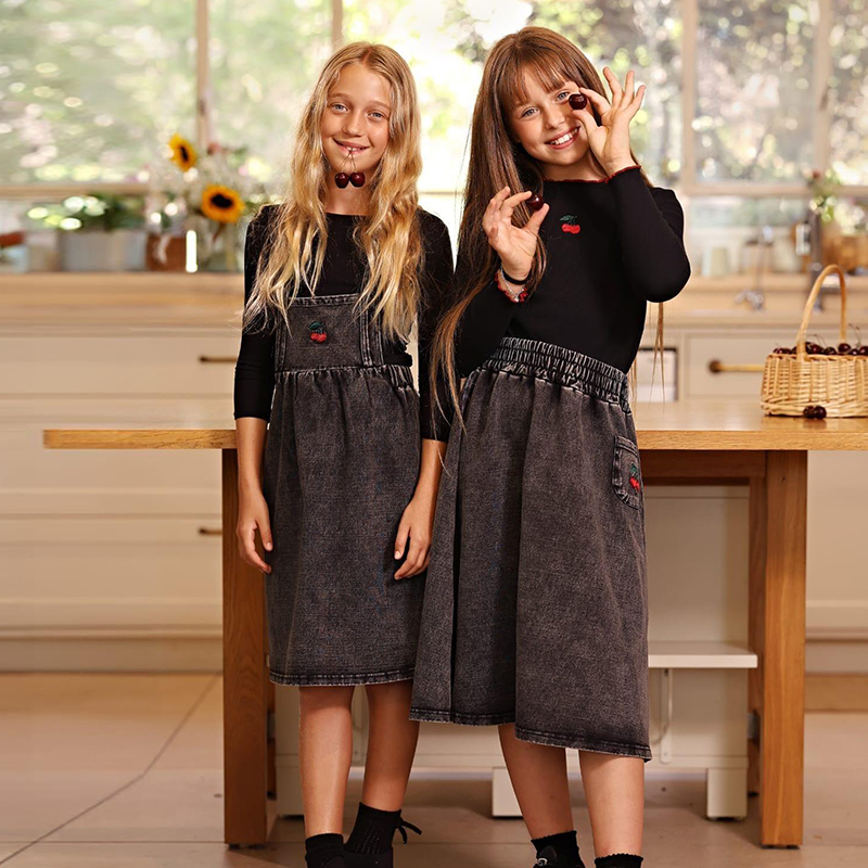 Baby Clothing Logo - Ensemble assorti en jean noir pour