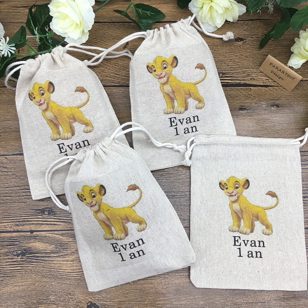 Baby Zebra Clothing - Sacs cadeaux de remerciement personnalisés, lion